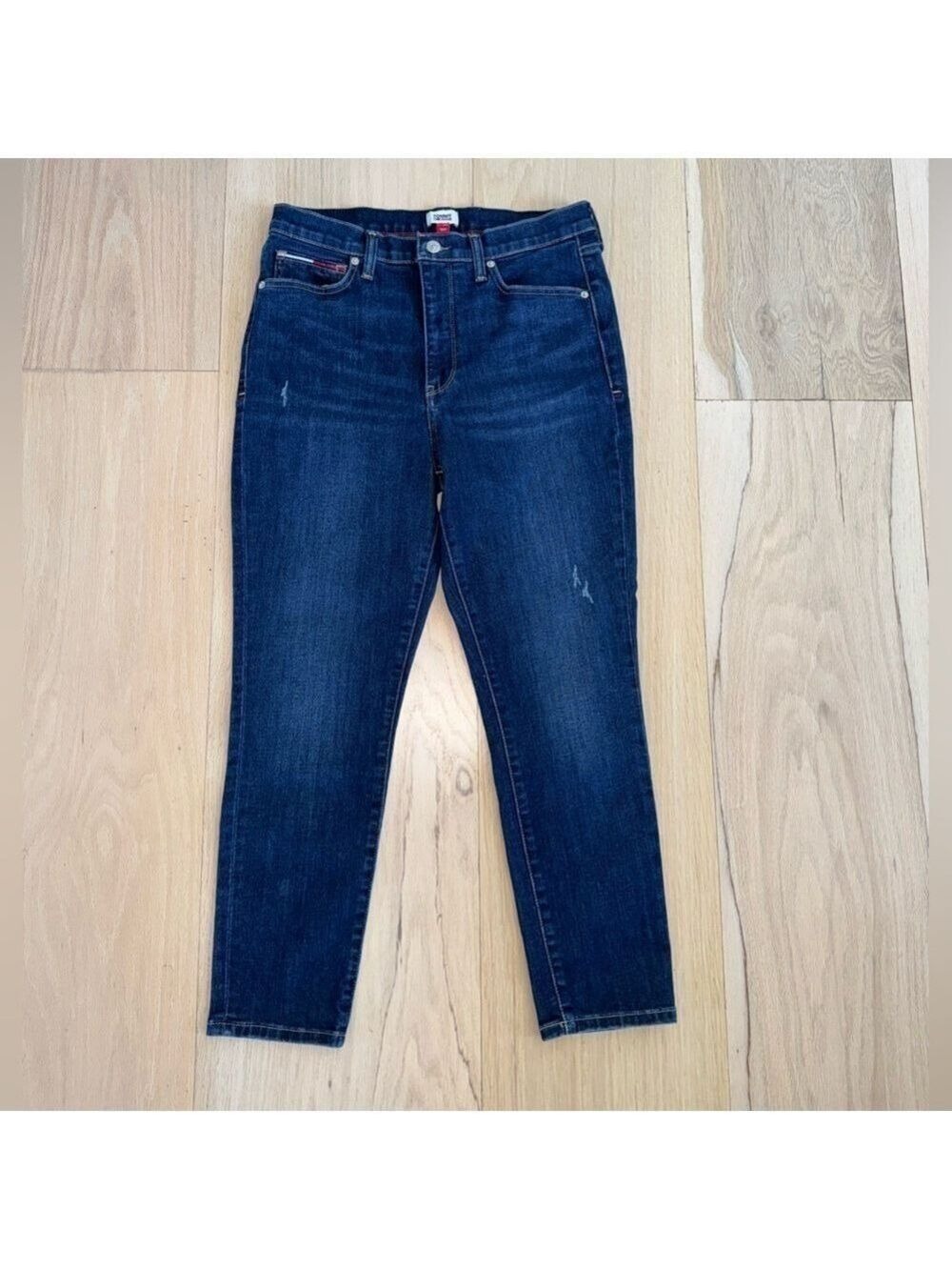 Tommy Hilfiger Tommy Jeans Skinny High Rise Ankle Dark Wash Size 12 - Picture 1 of 5